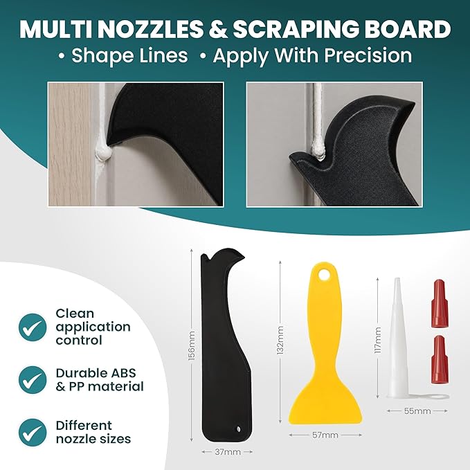 Caulking Tool Kit 23PCS – Complete Silicone Caulk Remover, Grout Scraper, Sealant Finishing Tool & Smoothing Pads – No Extra Tools Needed – Bathroom, Kitchen, Window & Floor
