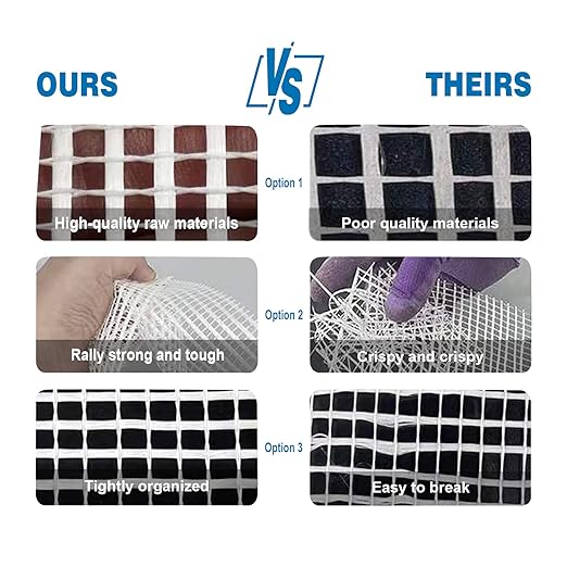 EDSRDRUS Drywall Repair Tape, 2in 4in 6in Multi Options Crack Tape Drywall, Mesh Drywall Tape High Performance Holding for Self-Adhesive Wall Crack and Seam Patch (2in100ft, Drywall Repair Tape)