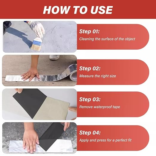 Ultimate Waterproof Butyl Repair Tape – Heavy Duty Leak Seal for Roofs, RVs, Gutters, Windows & Pipes – UV & Weather Resistant, Peel & Stick Instant Fix