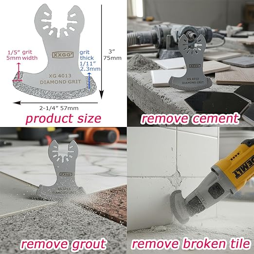 XXGO 20 Pcs Oscillating Tool Diamond Blade for Grout Removal XG8020S