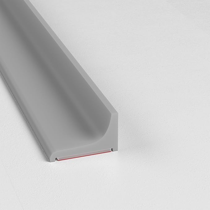 39 Inch Silicone Shower Threshold Water Dam, Flexible Water Barrier Strip for Shower Door, Kitchen Sink, Bathroom Countertop & Toilet Edge, Self-Adhesive Splash Guard for Wet Area Protection