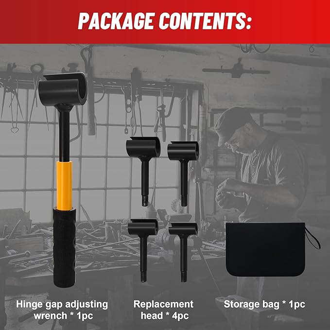 Door Hinge Adjustment Tool for Residential and Commercial, Upgraded Hinge Gap Adjusting Wrench for Door Quick and Efficient Solutions, User-Friendly Adjustments Tools