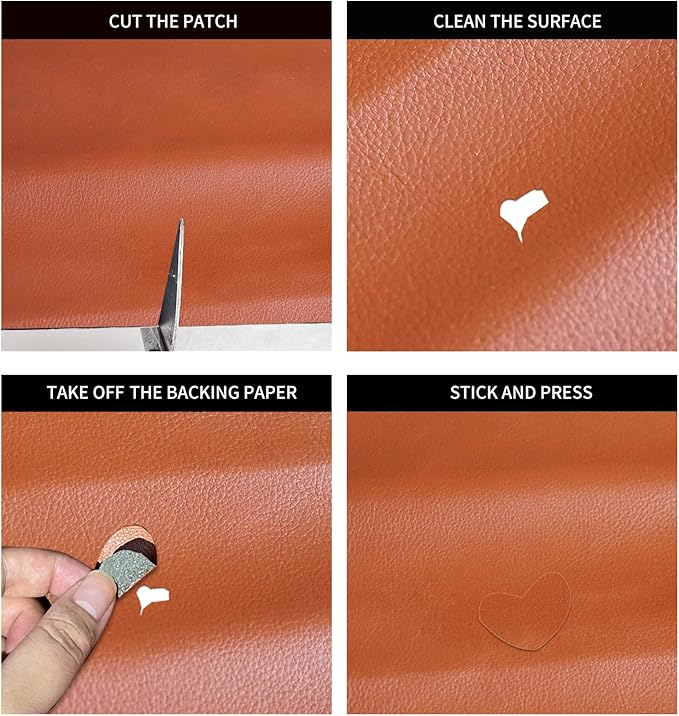 Leather Repair Patch, 17X158 Inch Self Adhesive Leather Repair, Large Vinyl Patch Tape for Couches, Furniture, Car Seats, Cabinets, Wall, Handbags (Light Brown, 17X158 Inch)