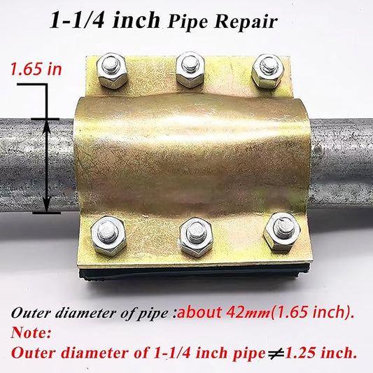 Water Pipe Repair Clamp,OD of The Applicable Pipe is About 1.65 inch,Leak Sealer for Pipes and Plumbing,Length 4.72 inch,Suitable for PE/PPR Pipes,Steel/Iron Pipes