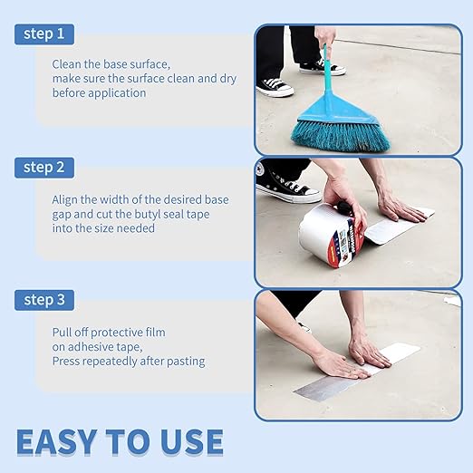6" W X 32.8'L Waterproof Tape for Leaks Aluminum Butyl Tape with Adhesive for RV Repair, Glass Repairs, Air Mattress Patch, Window Caulking, Boat Sealing, Roof Patching