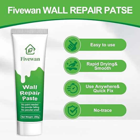 Fivewan Drywall Repair Kit, Wall Mending Agent, Wall Patch Repair Kit with Scraper, Simple Filling of Wall Holes&Efficient Crack Repair