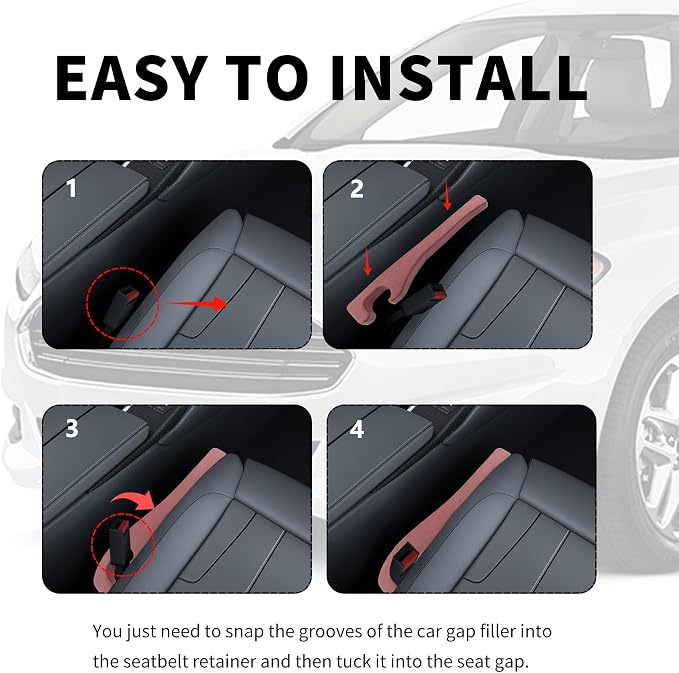 New Car Seat Gap Filler 2 Pack,Flexible Seat Gap Filler Strip to Avoid Dropping Items,Universal in Between Car Seats Catcher/Console Catcher for Cars Accessories Interior