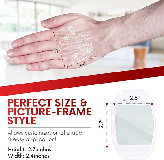 Transparent Film Dressing 2.3" x 2.75" (100 Pack) – Waterproof Adhesive Wound Bandages for Post-Surgical Shower, IV Shield, Tattoo Aftercare, Clear Breathable Dressing Patches by HEALQU