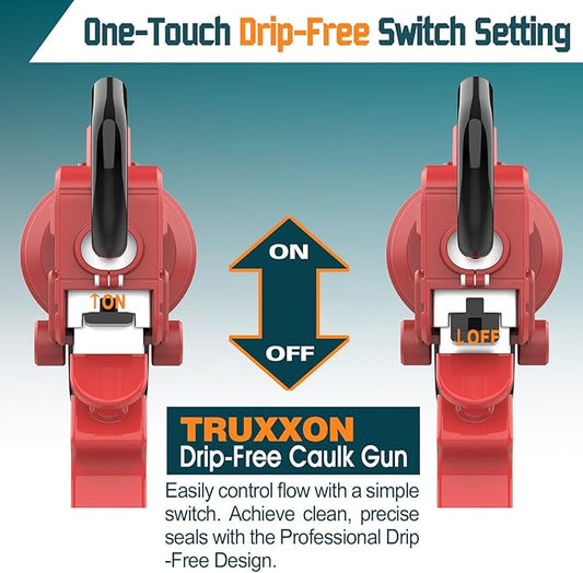 2026 One-Touch Drip-Free Caulk Gun | Effortless & Professional Design with Heavy-Duty Metal Body, 18:1 Thrust Ratio | For 9, 10, 11 oz Silicone Tubes