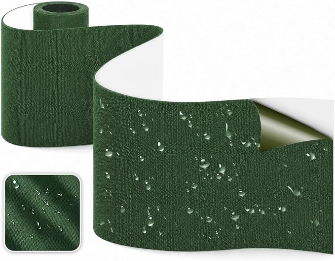 Canvas Repair Tape, Heavy Duty Waterproof Self-Adhesive Fabric Repair Patch for Tent, Sofa, Boat Covers, Chairs, Awning & Camping Outdoor Gear, 3.9"x63", ArmyGreen