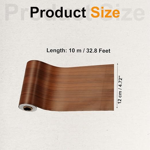 PATIKIL Wood Grain Tape 4.7" x 32 ft, Self-Adhesive Wood Texture Repair Tape Realistic Wooden Effect Patch for Furniture Cabinets Floor Walls, Teak