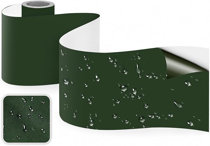 Self-Adhesive Fabric Repair Tape & Tent Repair Kit, Waterproof Patches for Clothes, Down Jacket, Camping Gear, Sleeping Bag, Heavy Duty ArmyGreen Nylon Tape for Instant Fix, 3.9"x63"