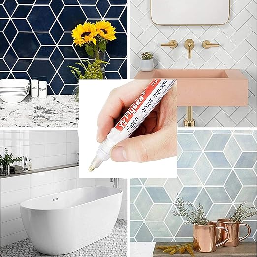 10-Piece Tile Repair Kit - Wall Grout Color Pen, Gap Filler, Renew Marker for Tiles, Floor, Kitchen, Bathroom (Fawn)