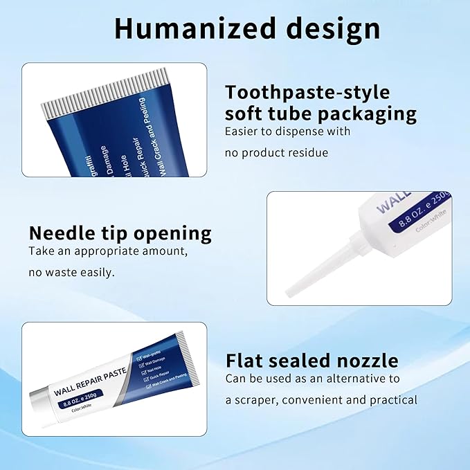 Drywall Repair Kit with Scraper, 2026 New Wall Mending Agent for Holes, Cracks, Small Damage, Quick Easy Solution for Home Wall Efficient Patch Repair (2 pcs)