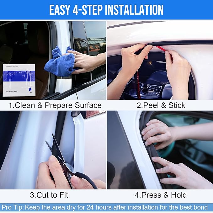 alophoty 10 Ft Rubber Weather Stripping Door Seal, D Shaped Automotive Weather Stripping, Car Door Seal Strip, Self Adhesive Soundproofing Weatherstripping for Doors Windows Car Truck Auto RV