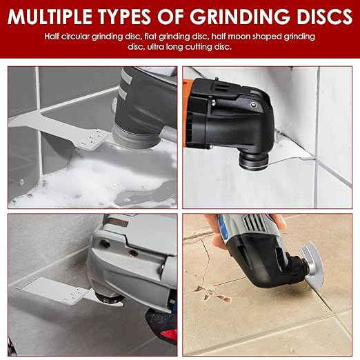 7PCS Diamond Oscillating Tool Blades Set, Grout Removal Blade Kit for Tile Mortar Concrete Masonry, Fits DeWalt Milwaukee Ryobi Rockwell Fein Ridgide Multi Tool Blade with 3 Adapters