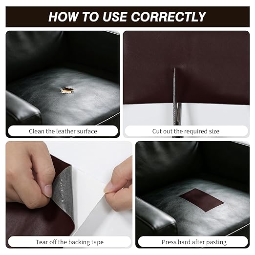 BSZHTECH Leather Repair Tape Self-Adhesive Leather Repair Patch for Couch Furniture Sofas Car Seats Advanced PU Vinyl Leather Repair Kit(Coffee, 3.9X79 inch)