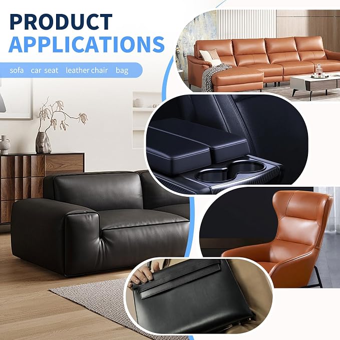 Leather Repair Patches, 17X158 Inch Self-Adhesive Leather Repair Tape, Stretch Vinyl Repair Kit for Couch Furniture Sofas Car Seats (White, 17X158 Inch)