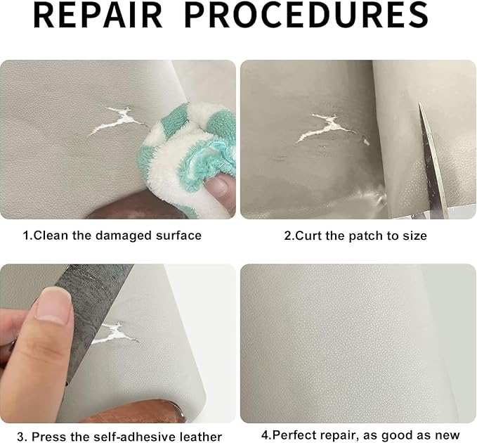 Leather Repair Patch, Self Adhesive Leather Repair, Large Vinyl Patch Tape for Couches, Furniture, Car Seats, Cabinets, Wall, Handbags (Beige, 3.5X79 Inch)