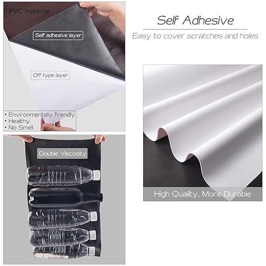 Leather Repair Patch 36X79 inch Large Self-Adhesive Leather Repair Tape, Reupholster Leather Patches for Furniture Couch Chairs Car Seat (White, 36x79 inch)