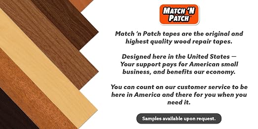 MATCH 'N PATCH Project+ Wood Grain Repair Tape - Wheat Maple, 4.5 in x 30 ft (1-Pack) – Wood Grain Colored Duct Tape for Mirror Frame, Trim, Borders, Floor and Other Furniture, Scratch Repair Kit
