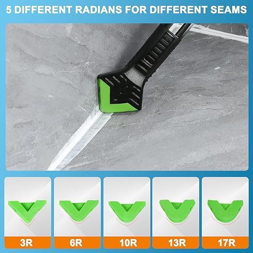 Silicone Caulking Tool,5 in1 caulk remover tool with Grout Scraper,caulking tool kit,Adhesive Residue Scraper Seam Repair Tool Kit for Kitchen Bathroom