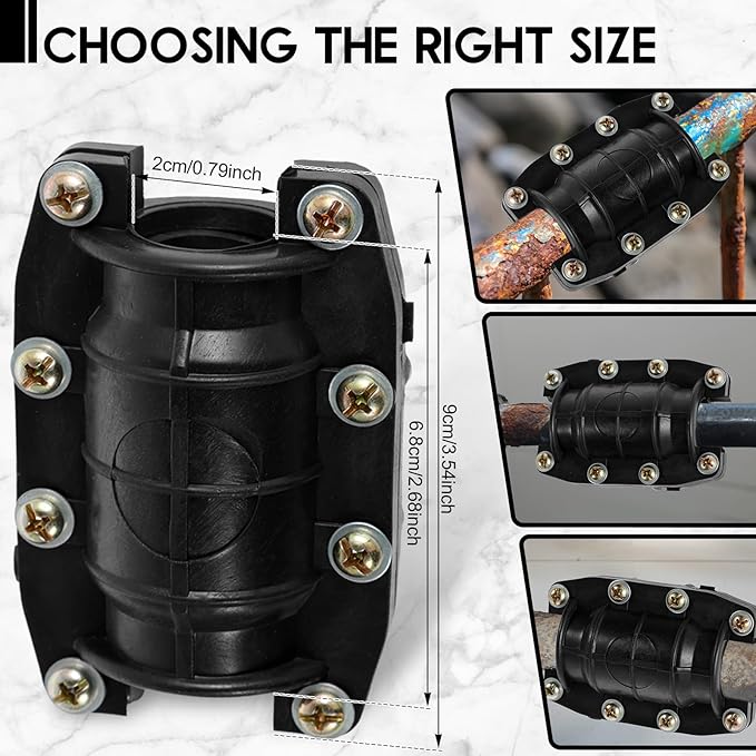 3Pcs Pipe Repair Clamp, Emergency Pipe Repair Kit for Plastic and Metal Pipes, Anti-Impact Water Pipe Leak Repair Clamp, Sturdy Emergency Pipe Repair Kit (20mm)