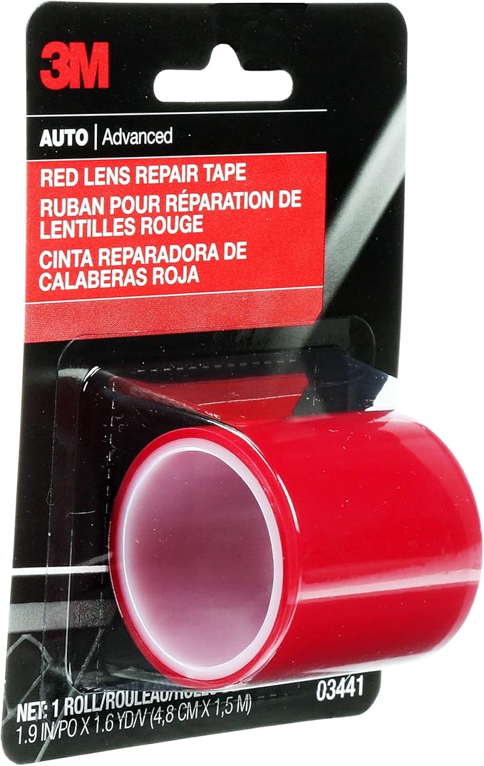 3M Red Lens Repair Tape, 03441, 1.875 in x 60 in, 2-Pack