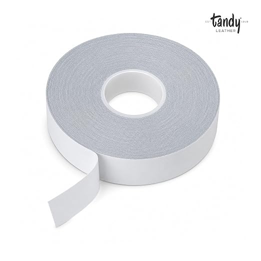 Tandy Leather Tanner's Bond Adhesive Tape - Mess Free Alignment for Stitching and Sewing Projects - Thin Double Sided Tape for Precise Leathercraft Work - 10 mm x 20 m