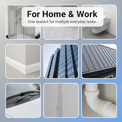 All-Purpose Super-Bonding Structural Sealant, 9900 Sealant Waterproof, Waterproof Adhesive 9900, Multi-Surfaces Adhesive for Roof Bathroom Tile (White-2PCS)