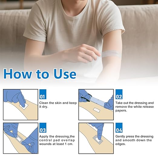 Ceeport Soft Silicone Tape for Skin, 1" x 5.46 Yards, 1 Rolls Medical Adhesive Tape, Easy to Tear Pre-Cut Waterproof Surgical Tape for First Aid, Wound, Bandage and Sensitive Skin