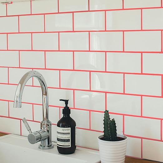 PentaUSA Tile Grout Repair Kit - Red Premixed Acrylic Sanded Grout, Water-Resistant Grout Filler for Bathroom&Shower, Kitchen Floor, Fast Drying, with Applicator, 13.4 oz (380g)