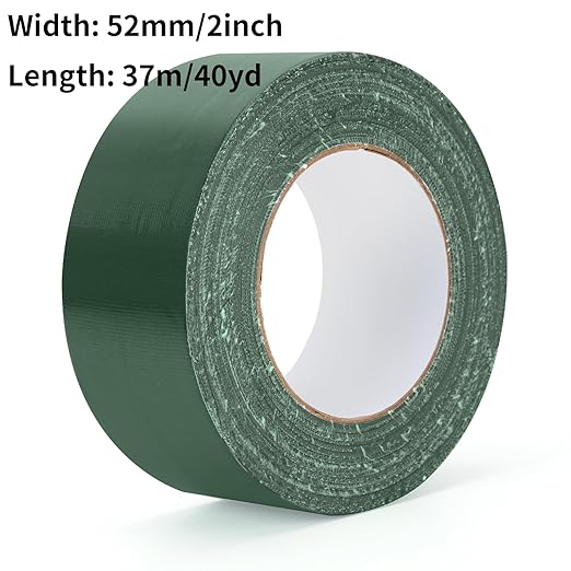 Green Duct Tape Heavy Duty Waterproof, 40 Yards X 2 Inch, 9 Mils Thickness Strong Adhesive Sticky, No Residue, Easy Tear by Hand for Home Repairs Indoor Outdoor Crafts Packing HVAC and Construction