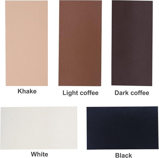 Leather Repair Patch Self-Adhesive Leather Patches Waterproof Tape Patch for Sofa, Car Seats, Leather Jacket Repair (Leather-Self Adhesive, 5 Sheets Assorted Colors)