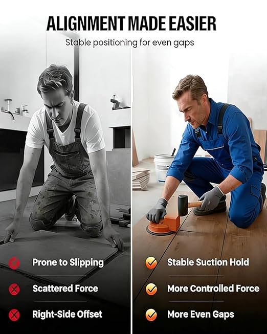 Floor Gap Fixer Tool, Laminate Flooring Tools, Plank Grabber Floor Fix, Heavy Duty Suction Cup Gap Repair Tool Vinyl Lvp Hardwood Repair Kit Professional Setter & Countertop Leveling(with Hammer)