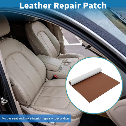 Self Adhesive Leather Repair Patch Strong Stickiness 39"x11.8" Leather Repair Tape PVC Faux Leather Coffee 1 Pcs