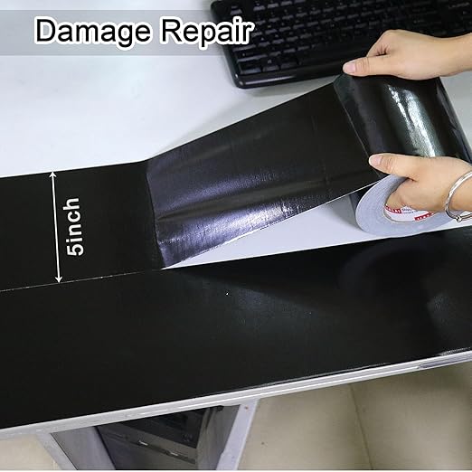 Wide Duct Tape, Industrial Grade 30Yards (90 ft) Wide Tape 5'' Duct, 9 Mil Heavy-Duty, Waterproof, Strong, Flexible, No Residue, for Crafts & Home Improvement (Black, 5'' x 90ft)