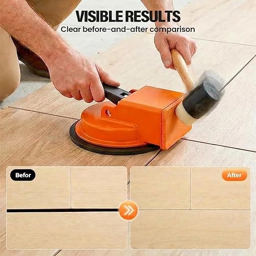 Floor Gap Fixer Tool, 2026 Upgrade Heavy Duty Floor Gap Fixer Tool, Carbon Steel Floors Suction Cup Tools with Rubber Pad for Laminate, Wood, Tile, Vinyl