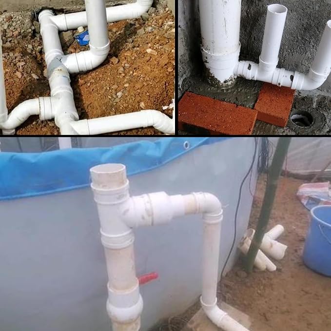 3IN PVC DWV Sanitary Tee 3-Way PVC Pipe Fittings Adapter Furniture Build Grade SCH40 PVC Elbow Fittings Connector for Drain, Waste, Vent