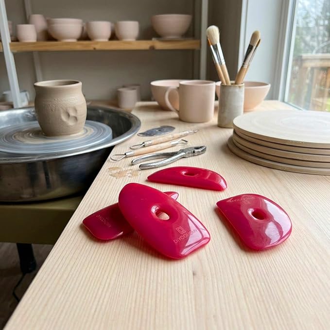 DIYOOHOMY Pottery Ribs for Pottery Tools and Clay Tools, Soft Silicone Ceramic Supplies Kit for Shapes Sculpting,Mud,Trimming,Throwing (2)