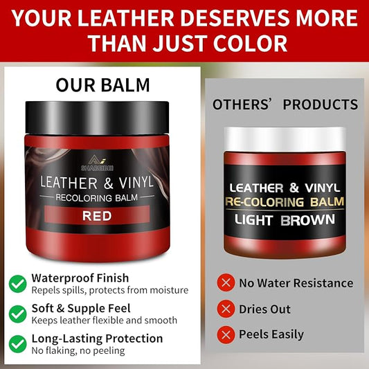 Leather Recoloring Balm and Leather Repair Kit for Furniture, Leather Dye for Couches, Car Seats, Leather Paint & Stain for Sofa, Chairs, Bags, and More