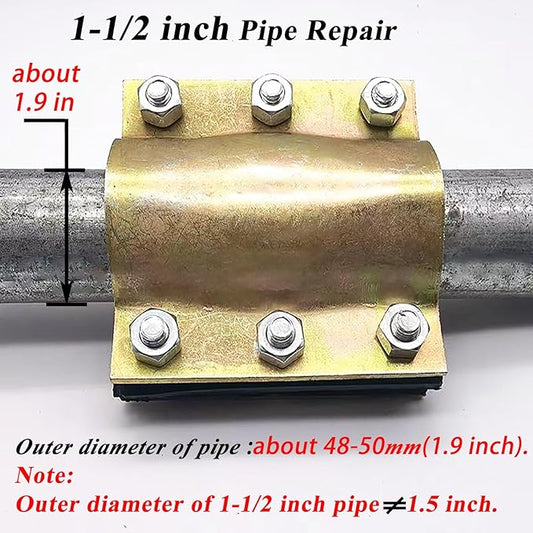 Water Pipe Repair Clamp,OD of The Applied Pipe is About 1.9 inch,Leak Sealer for Pipes and Plumbing,Length 4.72 inch,Suitable for PE/PPR/Steel/Iron Pipe