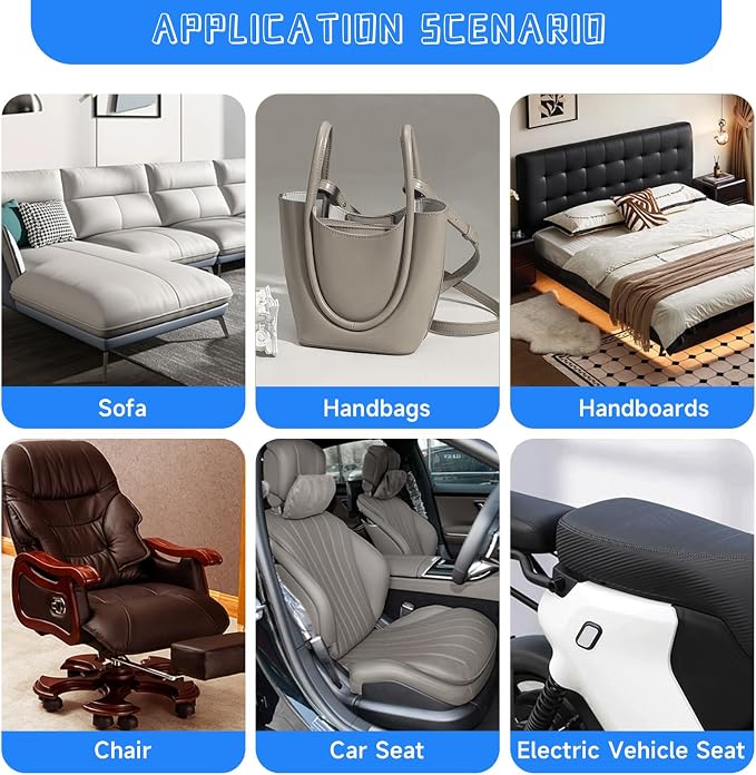 Leather Repair Patch, Self Adhesive Leather Repair, Large Leather Repair Tape for Sofa, Car Seats, Furniture, Cabinets, Chairs, Handbags (Grey, 16X118 inch)