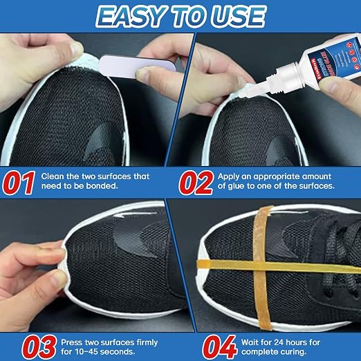 Shoe Glue, Sole Repair Instant, for Rubber Soles, Boots, Sneakers, Sandals, Leathers, Handbags and More, Clear, with Anti-Clog Cap, Waterproof (Clear, 30 Grams * 1 Pack, Shoe Glue)