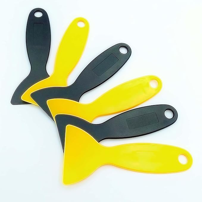 12 Piece Plastic Spatula Scraper Kit Flexible Putty Paint Grout Decal Removal Tools