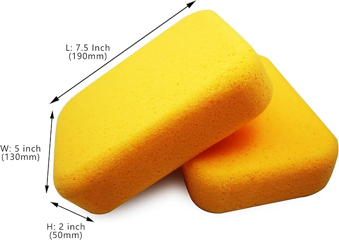 Tile Tools Stainless Steel Square Notch Trowel Set Plus Rubber Grout Float and Grout Sponge for Tiling Installation Grouting