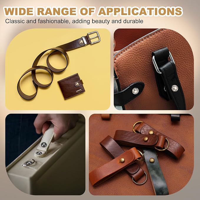 PATIKIL 12 mm Leather Rivets, 20 Sets Ball Head Stud Screw Back Round Head Button Chicago Screw Nipple Stud Rivet for Leather DIY Craft Handbag Belt Repairs, Bronze