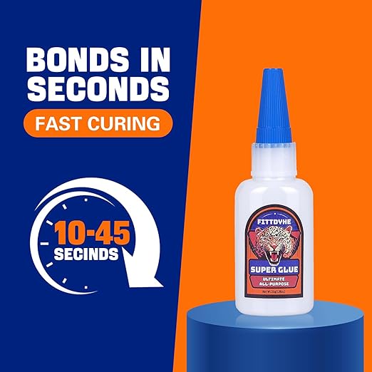 Super Glue Clear 30 g(1.06 oz.), Strong Fast Drying Waterproof Liquid Adhesive for Plastic, Metal, Wood, Rubber, Ceramic, Leather Repair,Rhinestone Jewelry, DIY Crafts Glue for the Office