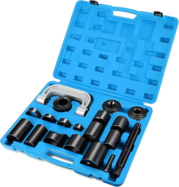 DNA Motoring 21pcs Universal Ball Joint Service Repair Remover Installer Adapter Tool Kit for Most 2WD 4WD Cars Pickups Vans SUVs, Blue, TOOLS-00314