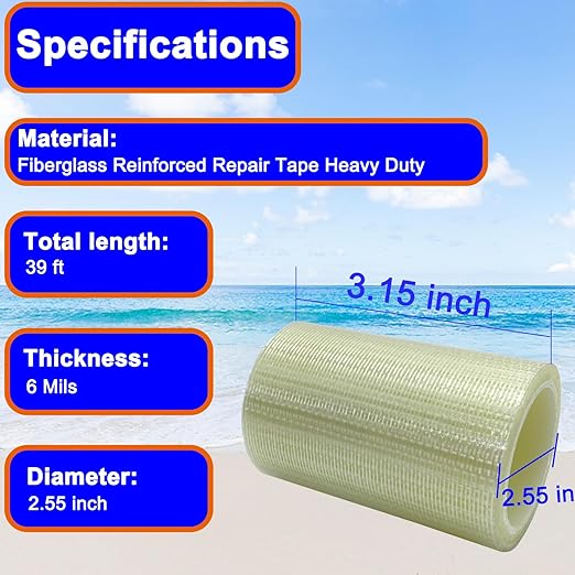 39FT RV Awning Repair Tape,Waterproof Canvas Repair Patch Kit, Tent Repair Tape for Tarp,Outdoor Repai Sail Tape, for Boat Covers, Canopy, Tears